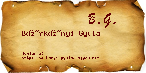 Bárkányi Gyula névjegykártya