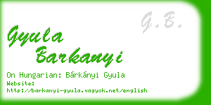 gyula barkanyi business card