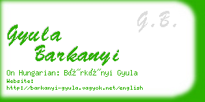 gyula barkanyi business card